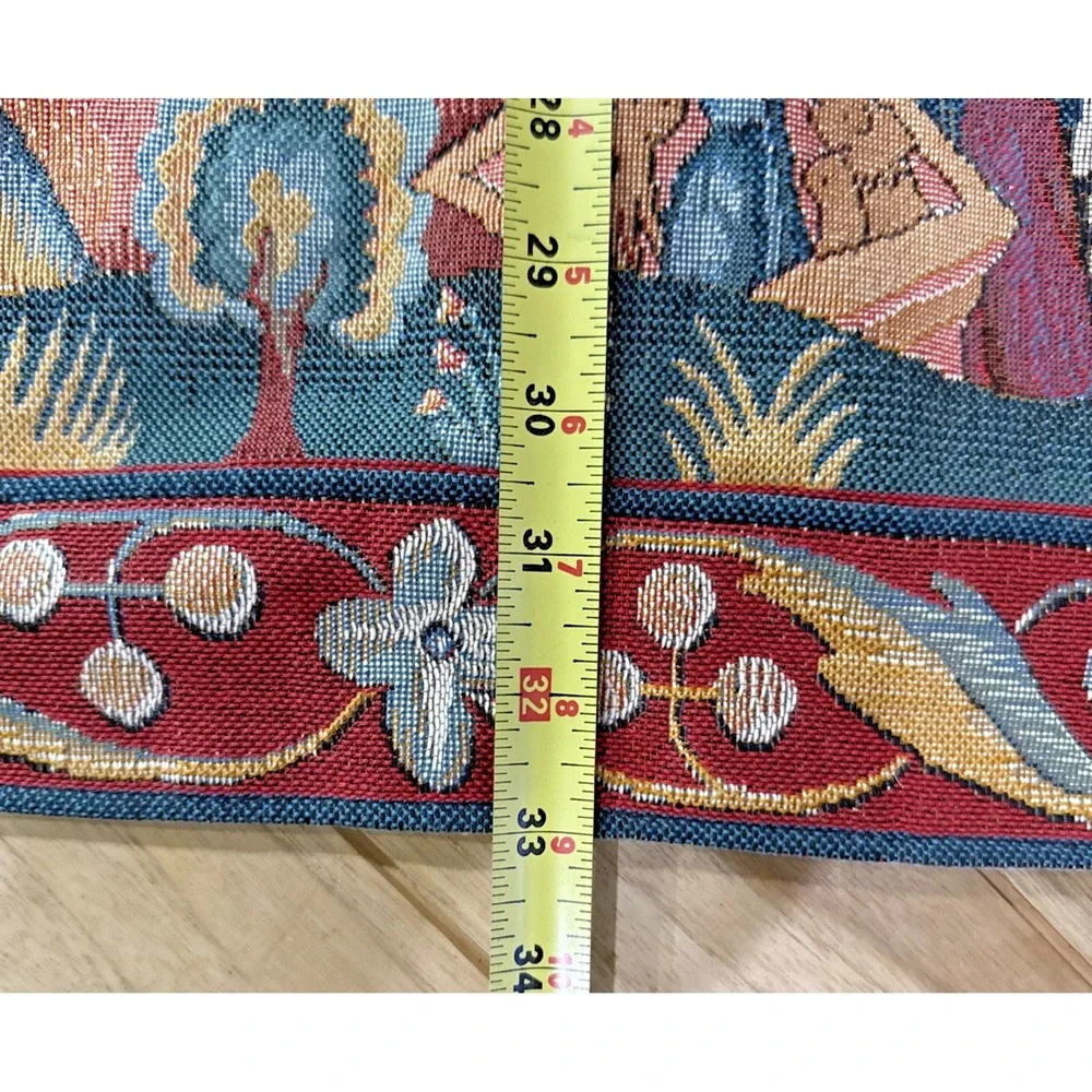 Vintage Biblical Tapestry Wall Hanging Bible Story Scenes 52x33 Rod Included